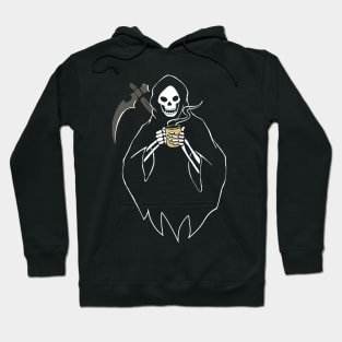 Grim Reaper Loves Coffee Fan Gift Hoodie